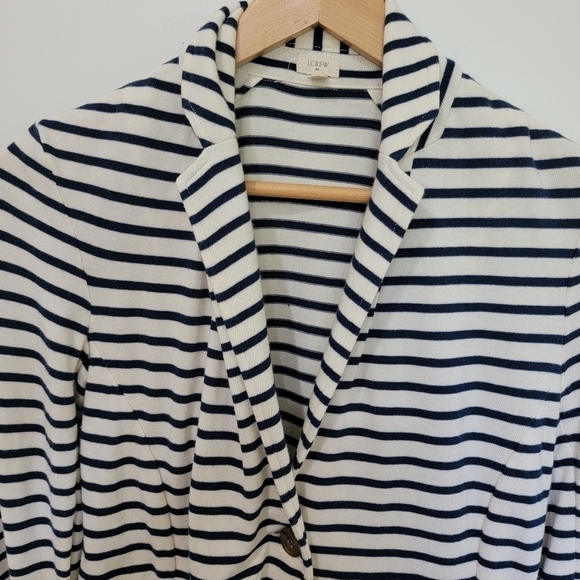 J. Crew Blue and white striped Soft Cotton Blazer Jacket Size XS - Picture 2 of 15
